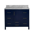 thumbnail image 4 of California 42" Bathroom Vanity with Royal Blue Cabinet and Carrara Marble Top, 4 of 6