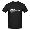 thumbnail image 2 of Camiseta de manga corta 100 % algodón para hombre con diseño de guitarra natural, 2 of 5