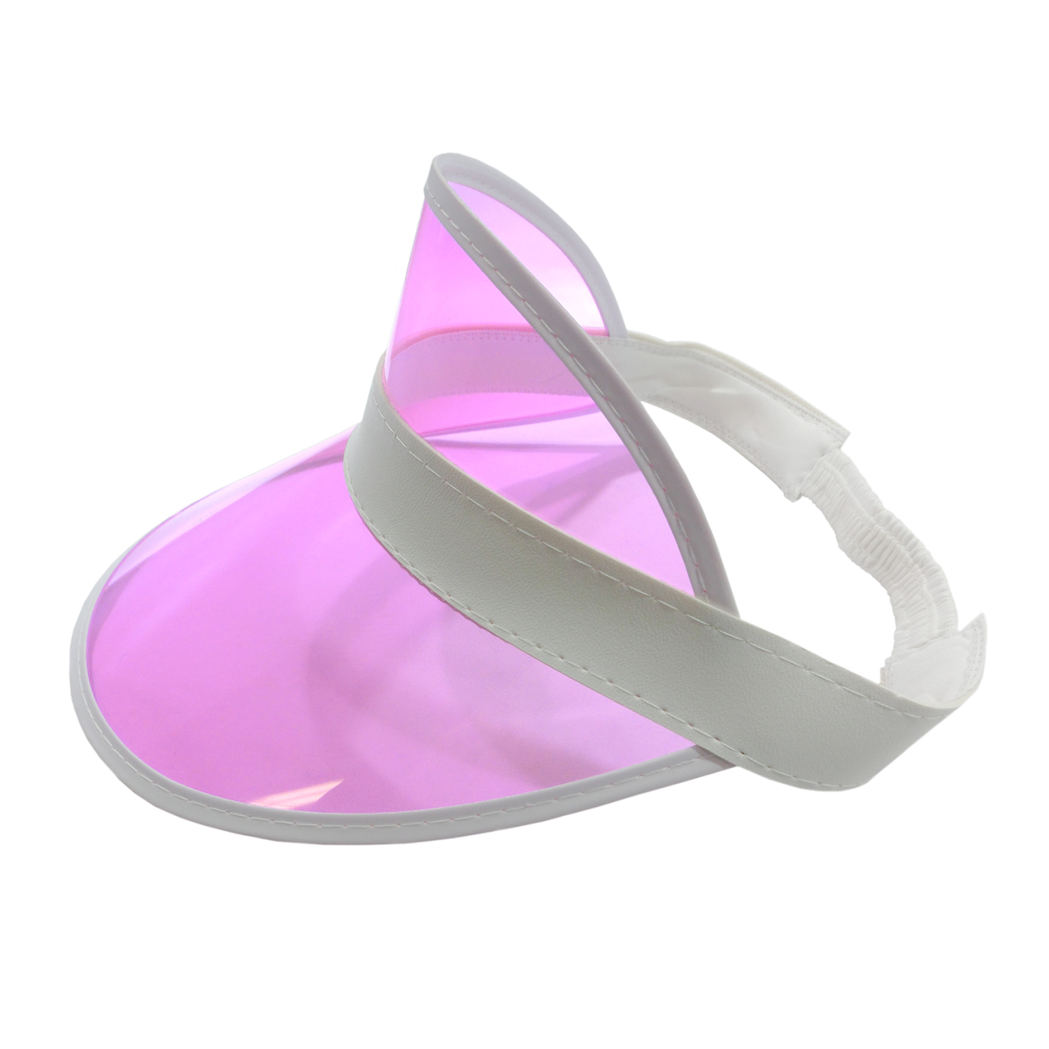 Colored Plastic Clear Sun Visor Hat 
