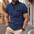 thumbnail image 4 of CHGBMOK Mens Casual Henley Shirts Short Sleeve Button Golf Shirts Slim Fit Shirt with Pocket & Collar Spring Summer Trendy Tops, 4 of 4