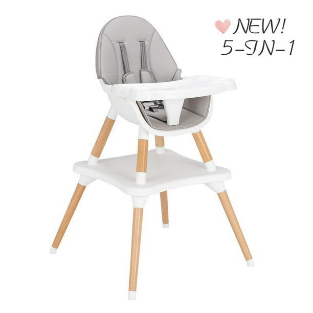 UBesGoo 5in1 Baby High Chair Infant Eat Chair with Booster Seat,Kid Table & Chair,Gray