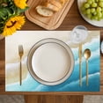 thumbnail image 4 of Blue Ombre Beach Placemats Set of 4, Ocean Coastal Gradient Waves Summer Placemats for Dining Table, Place Mats for Kitchen Tabletop, Waterproof Wipeable Dining Table Mats Set, 4 of 9