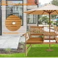 thumbnail image 4 of NiamVelo Outdoor Bench, 2 Person Wooden Garden Chair Front Porch Bench with Umbrella Hole Table and Armrests Lawn Chairs Outside for Pool Beach Backyard Balcony Yard , Natural Oiled, 4 of 7