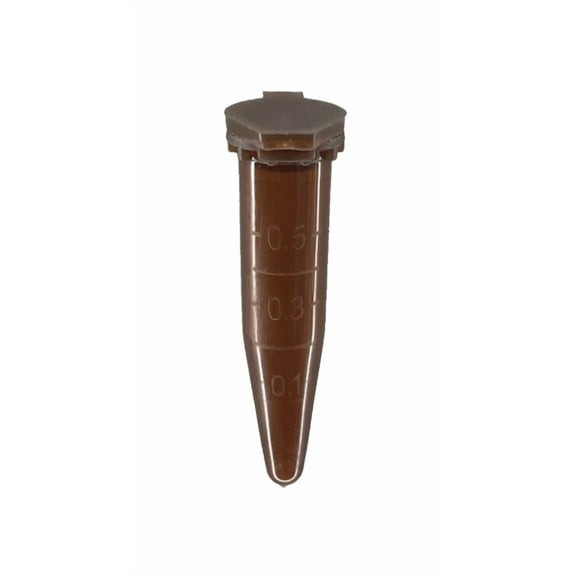 MUHWA 1000PCS Microcentrifuge Tubes with Snap Cap, 0.5ml Graduated Micro Tubes with Conical Bottom, Brown