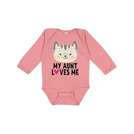

Inktastic My Aunt Loves Me Niece Cat Gift Baby Girl Long Sleeve Bodysuit