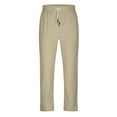 thumbnail image 3 of Wdfiry Pants for Men Elastic Waist Drawstring Casual Loose Solid Color Lightweight Straight Leg Trousers with Pockets, 3 of 5