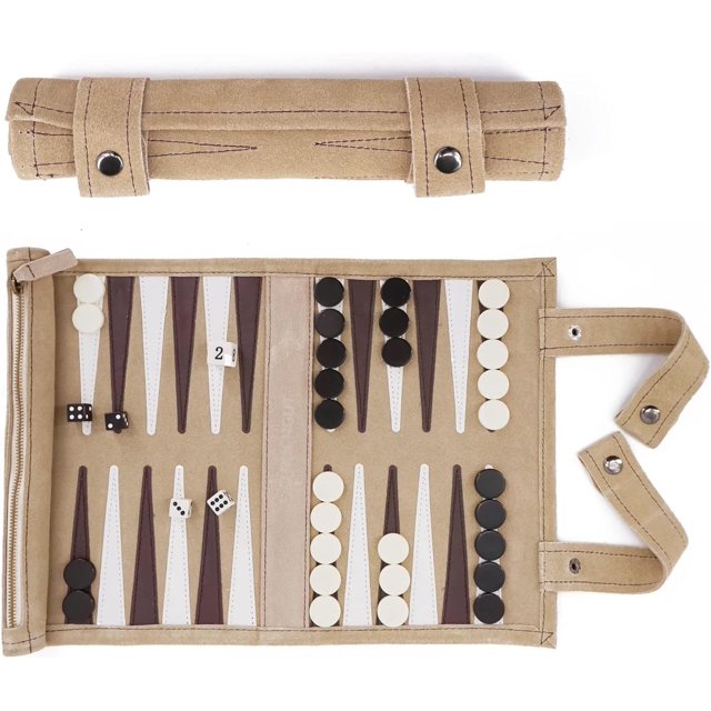 Sondergut Juego de Backgammon de Ante Enrollable Crema