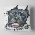 thumbnail image 2 of Designart Black Dog Illustration - Animal Throw Pillow - 18x18, 2 of 5