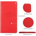 thumbnail image 3 of CCOCC Car Registration and Insurance Holder, PU Leather Glove Box Document Organizer with Magnetic Closure, 6 Clear Pockets Auto Paperwork Wallet, Vehicle Card Holder for Women, Red Car Accessories, 3 of 7