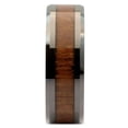 thumbnail image 3 of 8mm Black Ceramic Wedding Band Natural Acacia Koa Wood Inlay Comfort Fit Ring Size 12, 3 of 5