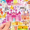 thumbnail image 2 of Pegatinas Pink Castle, 50 unidades, dibujos animados creativos de princesas, vinilo, 2 of 2