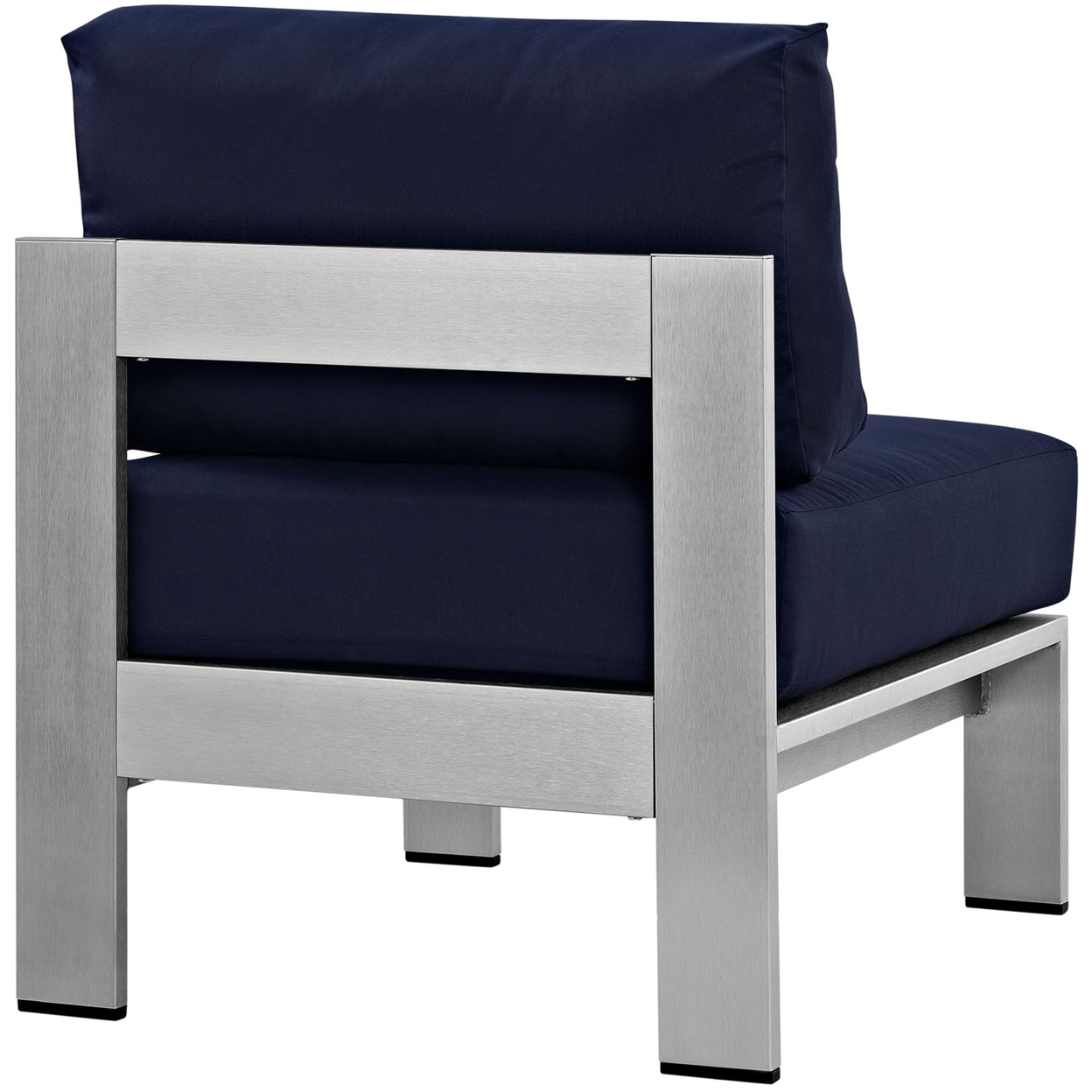 Silver Navy Shore Armless Outdoor Patio Aluminum Chair - image 3 of 4