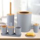thumbnail image 3 of Juego de 7 accesorios de baño sencillos, jabonera, dispensador de loción, decorativo gris, 3 of 7
