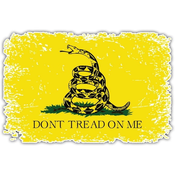Don't Tread On Me Gadsden Flag Vinyl Sticker, Patriotic 1776 American Snake Decal for Car, Truck, Window, Bumper, and Laptop (5.5" x 3.6")