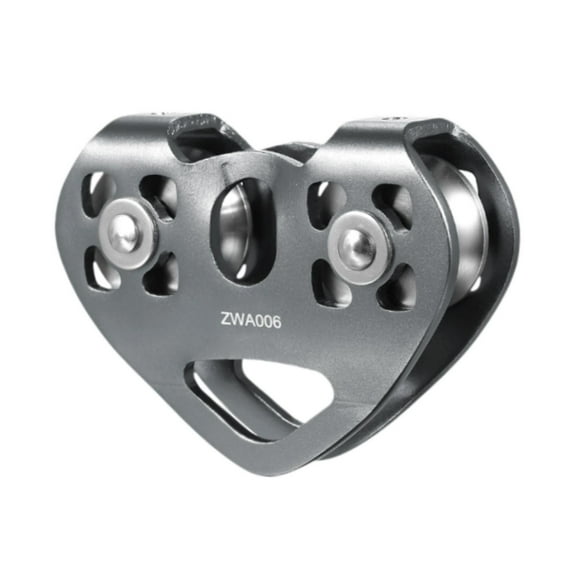 Polea de tirolina, polea de escalada, polea de elevación, polea fija de aleación de aluminio, cuerda Gris