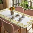 thumbnail image 3 of Yellow Daisy Table Cloths for 5 Foot Rectangle Tables, Spring Summer Pastoral Garden Floral Blossom Patio Waterproof Elastic Fitted Tablecloths, Washable Rectangular Table Cover for Camping, 3 of 8