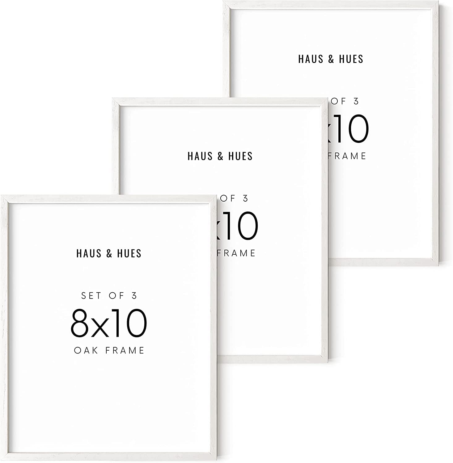 Haus and Hues 8x10 Picture Frame Set of 3 White Picture Frames 8x10