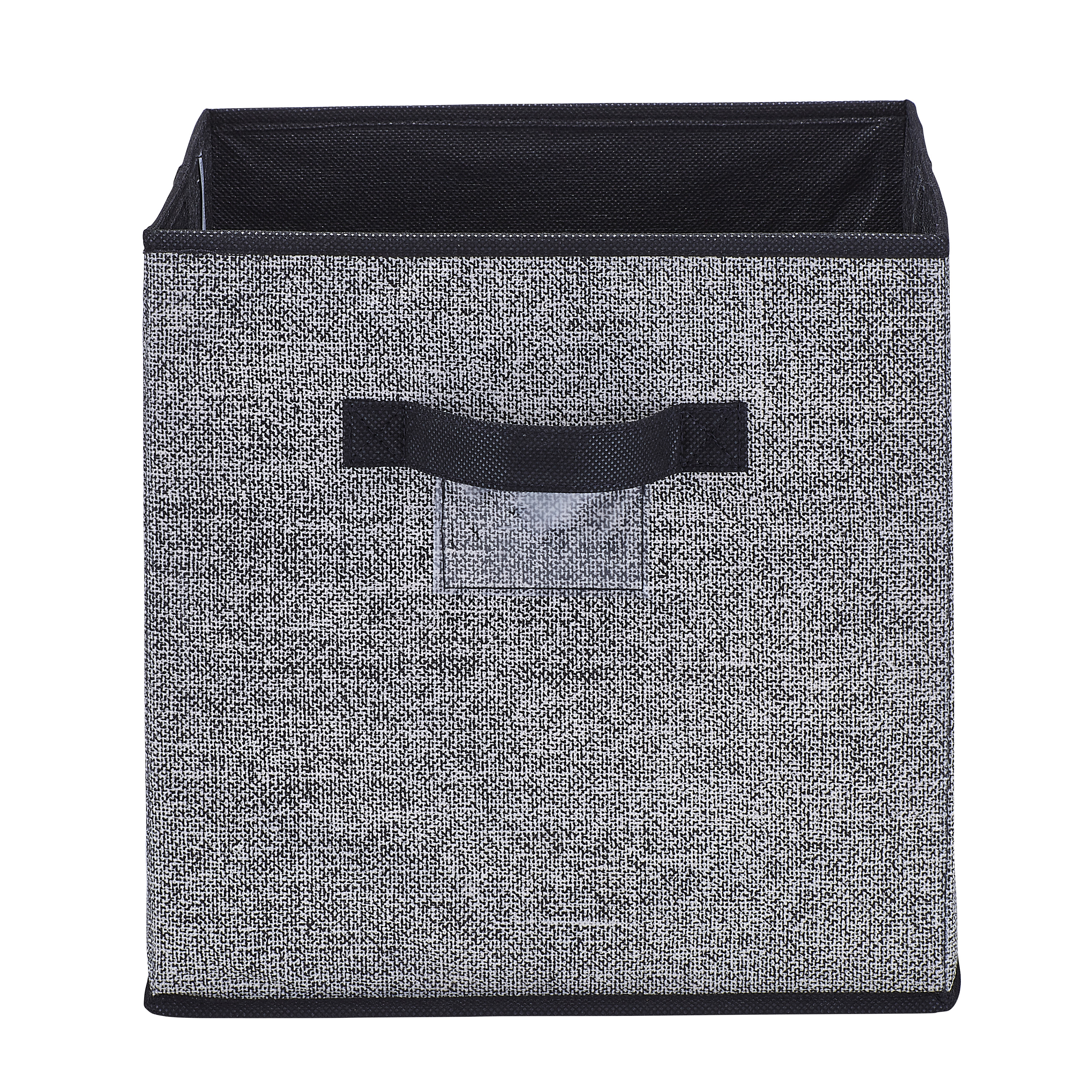 Simplify Collapsible Fabric Storage Basket Cube, Black, 6 Pack