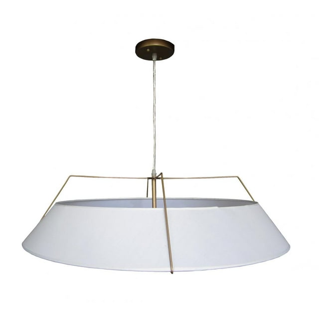 Whitfield Lighting SH2019-30FWGL DUAL MOUNT FROSTY WHITE SHADE WITH GOLD FINISH 4 LIGHT SHADE PENDANT