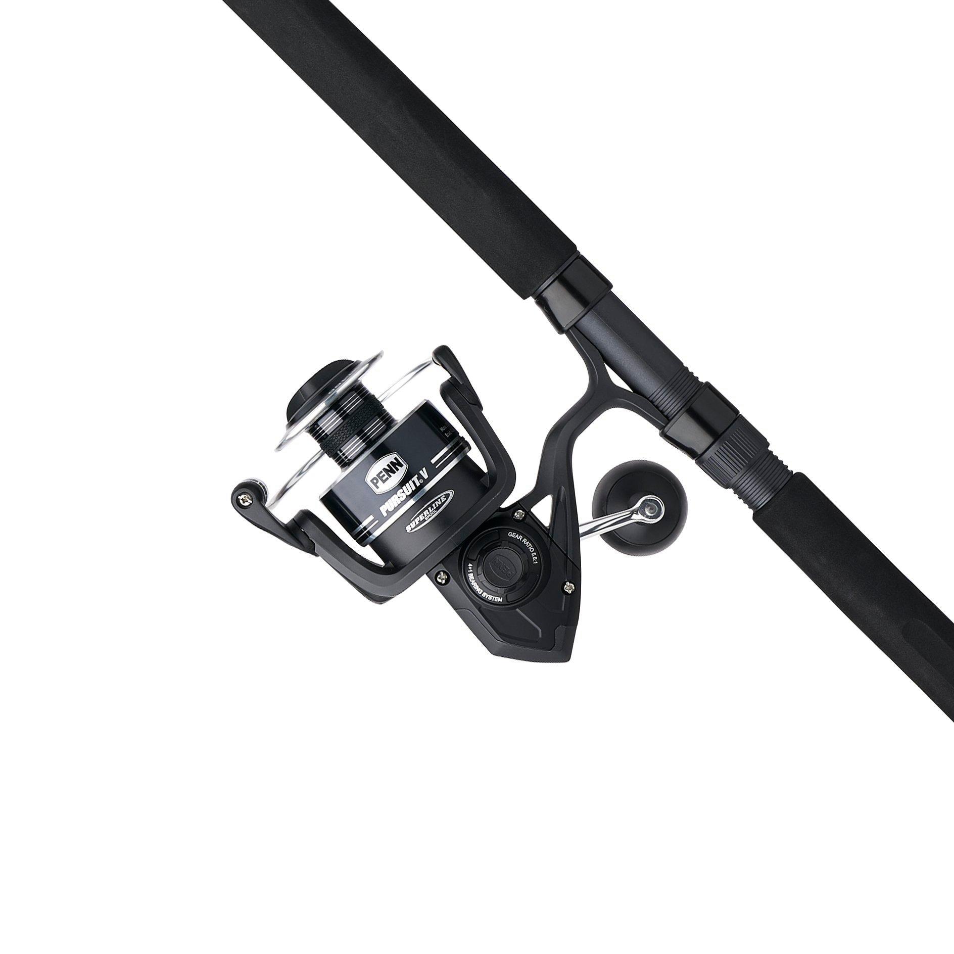 PENN Pursuit V Spinning Fishing Combo, 6'6" Medium Heavy Rod, 6000 Size Reel
