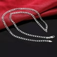 thumbnail image 3 of GKNET 925 Silver Filled Necklace 16-30 Inch 4MM Figaro Link Chain for Women Men N132-16 inch, 3 of 6
