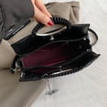 thumbnail image 3 of Bolso de mano para mujer, elegante bolso de trabajo acolchado a la moda de PU, bolso de color sólido, 3 of 8