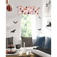 thumbnail image 2 of Halloween Valances for Windows Pink Cute Ghost Pumpkin Window Curtain Rod Pocket Skull Black Cat Holiday Window Treatment Decor Valances for Kitchen Living Room Bedroom 42x12in, 2 of 7
