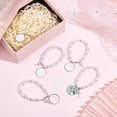 thumbnail image 2 of 12 juegos de pulseras de rosario de sublimación en blanco para bautismo, con cuentas de rosario de perlas de imitación, pulseras con foto conmemorativa con cabujones de transferencia de calor., 2 of 6