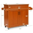 thumbnail image 4 of Giantex Kitchen Island Cart with Storage Cabinet on Wheels, Spice Rack Towel Rack & Drawer, Cherry, 4 of 8