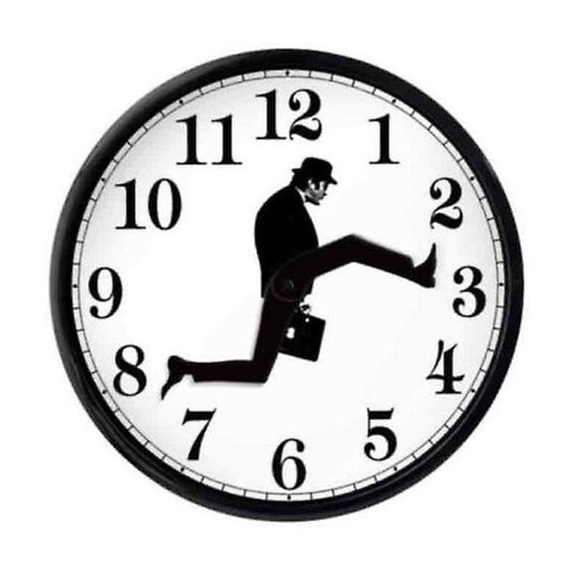 Reloj de pared creativo Silly Walk, funcionamiento silencioso sin tictac, decoración personalizada única para la decoración de la oficina en casa, fácil de colgar (puede variar entre 1 y 3 cm debido