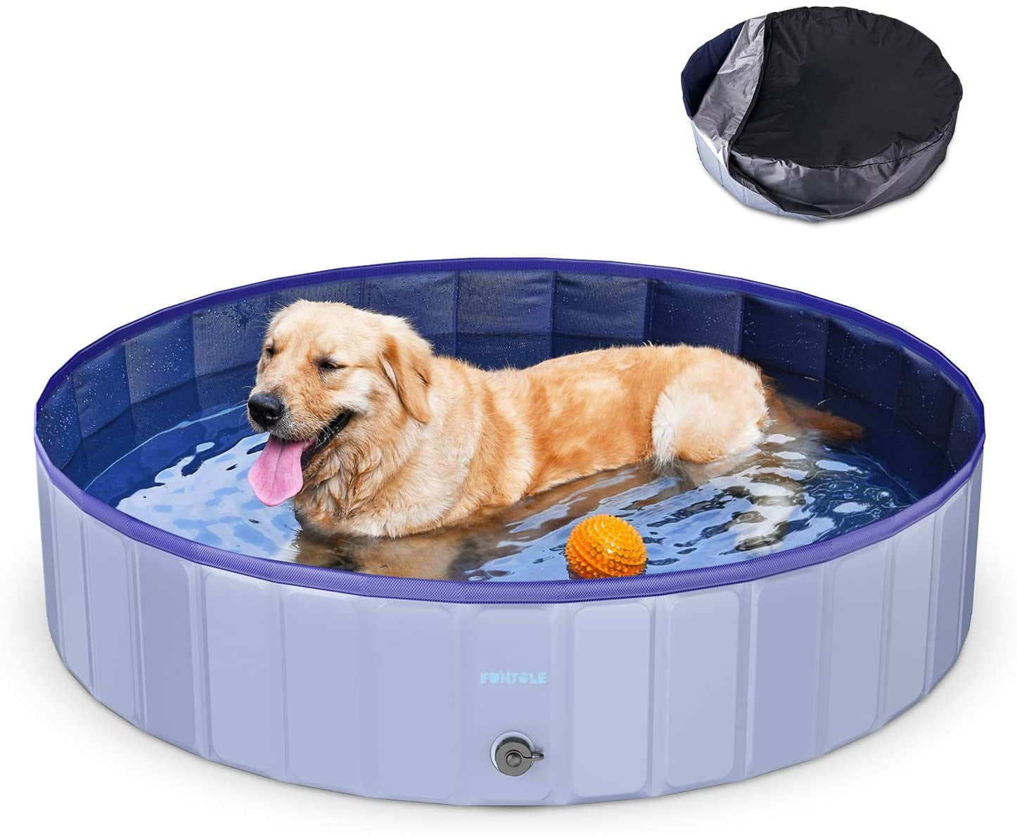 120x30cm Pet Swimming Pool Folding Cat Dog Bath Leak-proof Wash Tub Water Pond Pool Foldable Dog Pool Blue PVC Kiddie Bathing Tub Pool for Kids and Dogs Cats