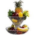 thumbnail image 1 of 2 Tier Metal Fruit Display Rack - Fruit Basket - Fruit Basket - Rative Tray - For On The Kit Counter -, 1 of 5