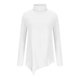 thumbnail image 4 of Turtle Neck Shirts for Women Long Sleeve Solid Dressy Flowy Tunic Tops Casual Fall Loose fit Pullover Blouses, 4 of 4