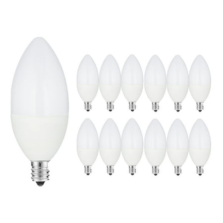LED Chandelier Candle Light Bulbs, 60W Soft White 3000K, 6 Watt Bulb for Ceiling Fans, 550 Lumen for Table Lamp Wall Lights, Dinning Room Lighting, 12