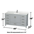 thumbnail image 7 of Wyndham Collection Wcs141460s-Qtz-Unsmed Sheffield 60" Free Standing Single Basin Vanity, 7 of 7