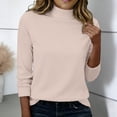 thumbnail image 2 of Vinsonshop Mock Turtleneck Thermal Tops Women Long Sleeve Fleece Lined Base Layer Undershirts Winter Warm Shirts Khaki XXL, 2 of 5