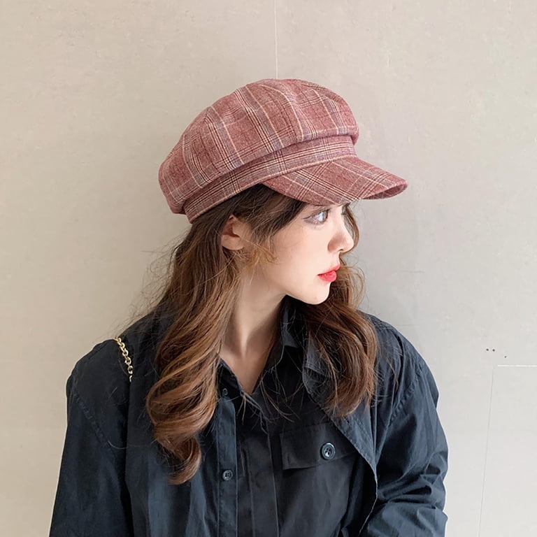 Casual Christmas Plaid Women\'s Beret Sun Hat Adjustable Outdoor Women main image 2