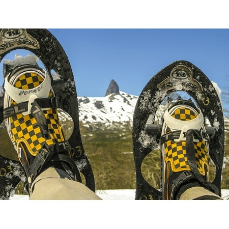 Canvas Print Feet Snow Shoes Snowshoe Winter Hiking Snowshoeing Stretched Canvas 10 x