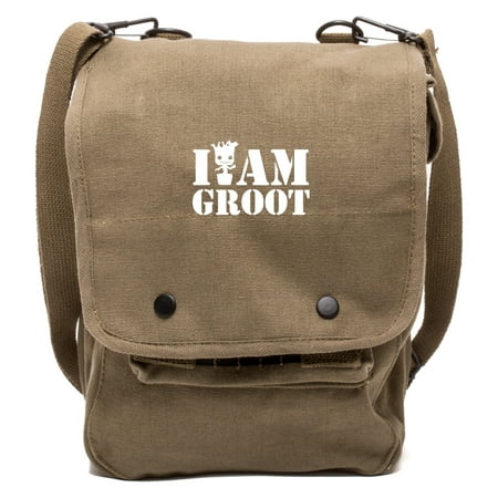 Grab A Smile I Am Groot Canvas Crossbody Travel Map Bag