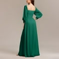 thumbnail image 3 of Taylonsss Womens Solid Color Strapless Stretch Formal Dress Long Sleeve Back Zipper High Slit Evening Gown Sophisticated Party Attire, 3 of 4