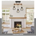 thumbnail image 7 of 3 - Light Kitchen Island Lighting  Pendant Light Fixtures over Table Wood Hanging Lamp with Metal Shades for Dining Table Living Room Hallway, 7 of 7