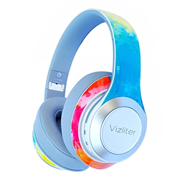 Auriculares Bluetooth Vizliter, Cascos inalámbricos TWS de graves profundos 5.0 con micrófono incorporado, LED, cancelación de ruido (Prismatic)