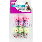 Colored Plush Mice With Catnip & Rattle 4.5" 12/Pkg-Assorted