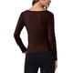 thumbnail image 3 of Camiseta ajustada de manga larga con cuello de cowl INSPIRE CHIC para mujer, suave, talla XS, color marrón café, 3 of 6