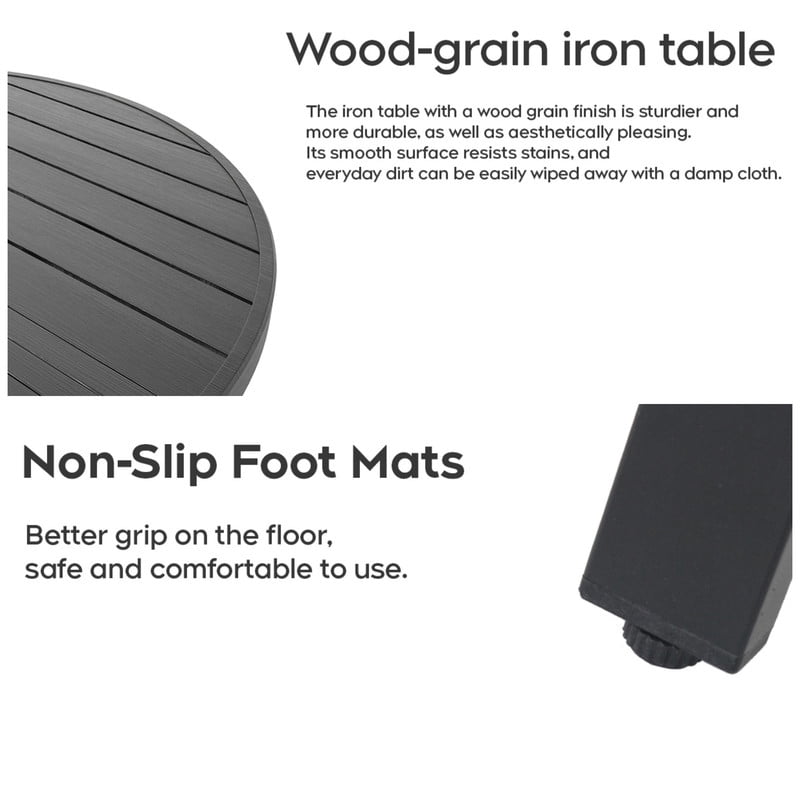 Howcool 1-Pcs 47" Outdoor Round Dining Table, Rust-Resistant Patio Table with Umbrella Hole