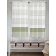 thumbnail image 6 of Bedroom Curtains 63 Inches length, Sage Green Stripe Window Treatment Curtain Drapes, Modern Rustic Horizontal Green Striped Rod Pocket Curtain Panels for Living Room Kitchen, 42"x63", 2 Panels, 6 of 7