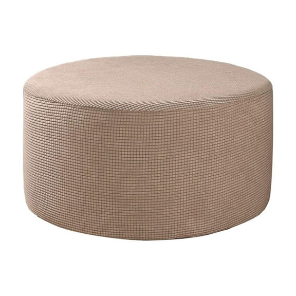 Thickened Elastic Ottoman Cover - Solid Color, Stretchable & Machine Washable - for Round Stools, Sofas & Home Decor