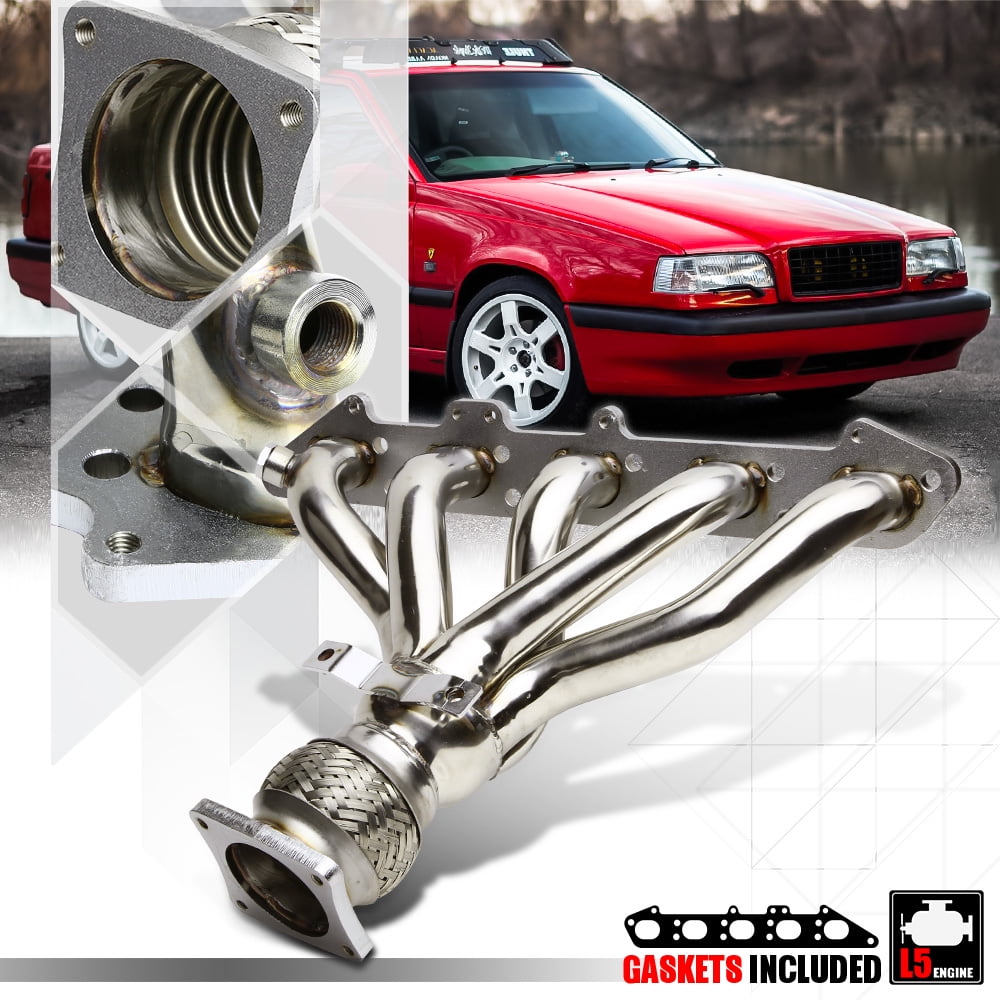 Performance Stainless Steel Exhaust Headers Kit For Volvo 850 S70 V70 2.4L 5-Cyl