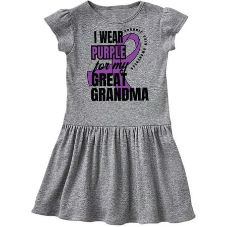 

Inktastic Chronic Pain I Wear Purple For My Great Grandma Gift Toddler Girl Dress