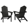 thumbnail image 4 of LuXeo Marina Outdoor Traditional Plastic Adirondack Chair in Black (Set of 2), 4 of 11